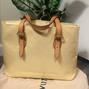 Louis Vuitton light yellow Tote with Tan Handles